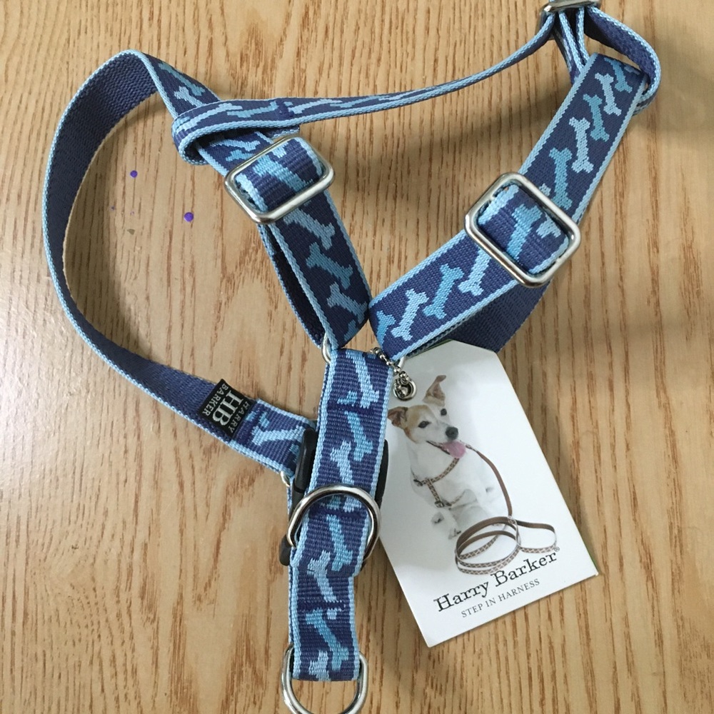 New Boy Doggie 🐶 Blue Bone 3/4” Harness Size Medium 14”-21” Leg/Chest Opening